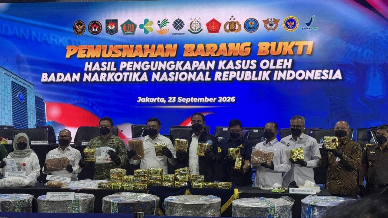 BNN Musnahkan Puluhan Kilogram Narkoba, Sitaan dari 12 Kasus di Tiga Provinsi