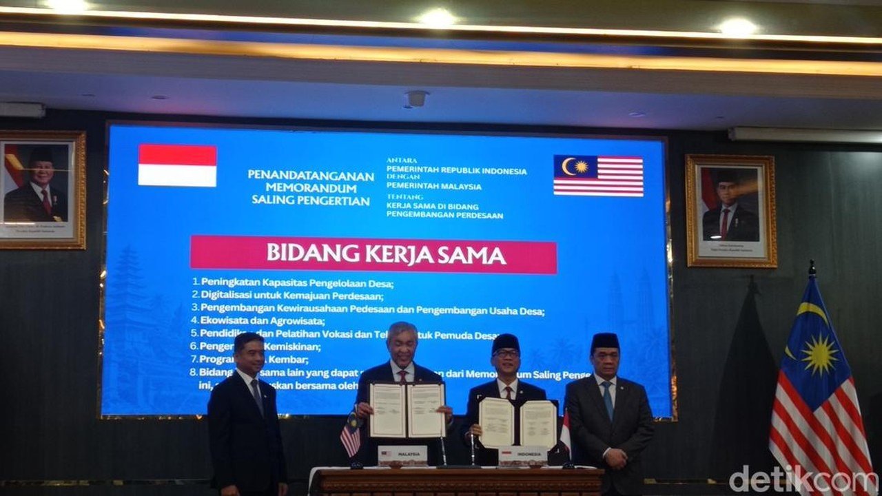 Indonesia dan Malaysia Jalin Kerja Sama Tingkatkan Pembangunan Desa Lewat 8 Poin MoU