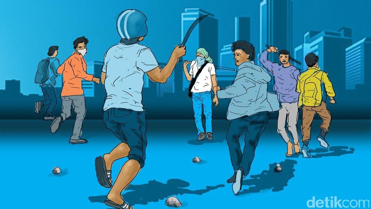Konvoi Pelajar Bawa Senjata Tajam Resahkan Warga di Flyover Kalibata