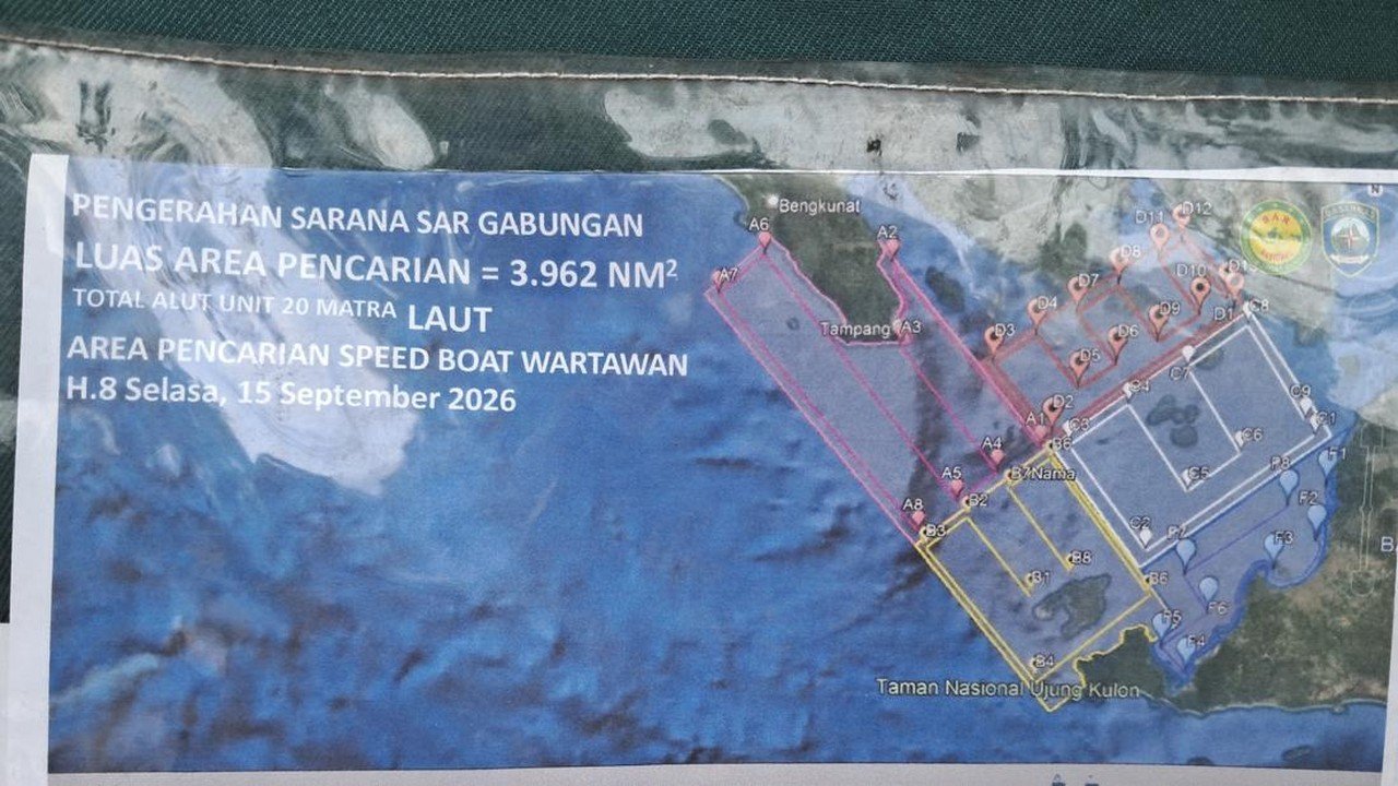 Pencarian 8 Orang Hilang di Selat Sunda Diperpanjang 3 Hari dengan 20 Kapal