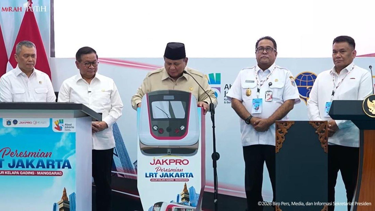 Prabowo Resmikan LRT Kelapa Gading-Manggarai, Selipkan Pantun Kemajuan Transportasi