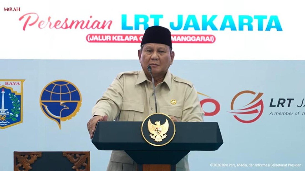 Prabowo Sapa Pramono di Peresmian LRT, Sebut "Ada Bowonya, Orang Baik"