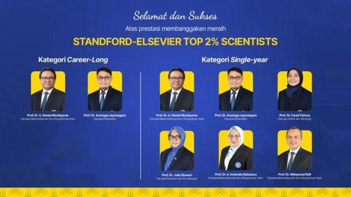 Enam Ilmuwan IPB University Diakui Dunia Masuk Daftar Top 2% Scientist